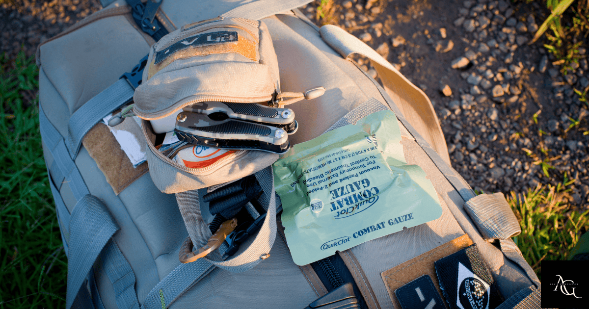 Picture of a hiking first aid kit.