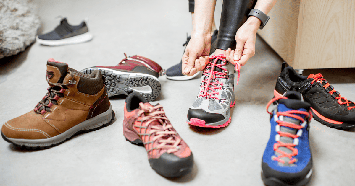 Many different types of shoes to help you figure out : trail running vs hiking shoes